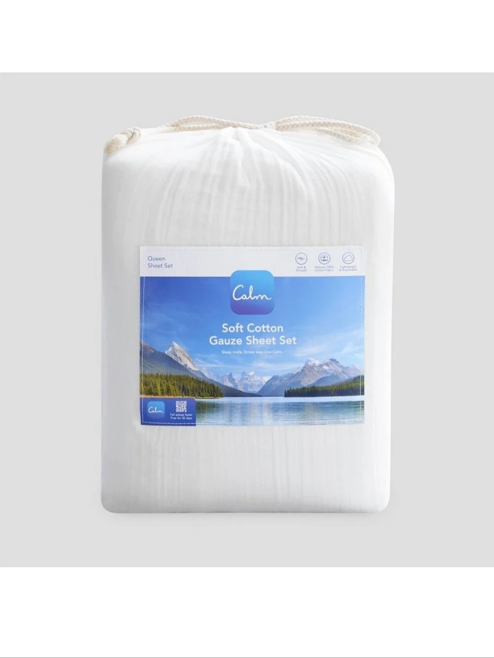 New!Calm Luxury White Queen Sheet Set Soft Breathable Gauze Bedding Cottagecore